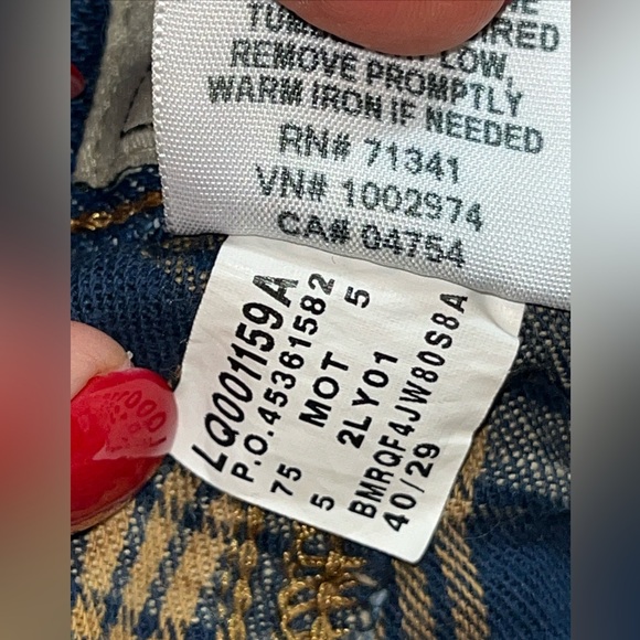 L.L. Bean plaid flannel lined Blue JEANS,  warm Denim Relaxed Fit, mens size 40 - Picture 5 of 16